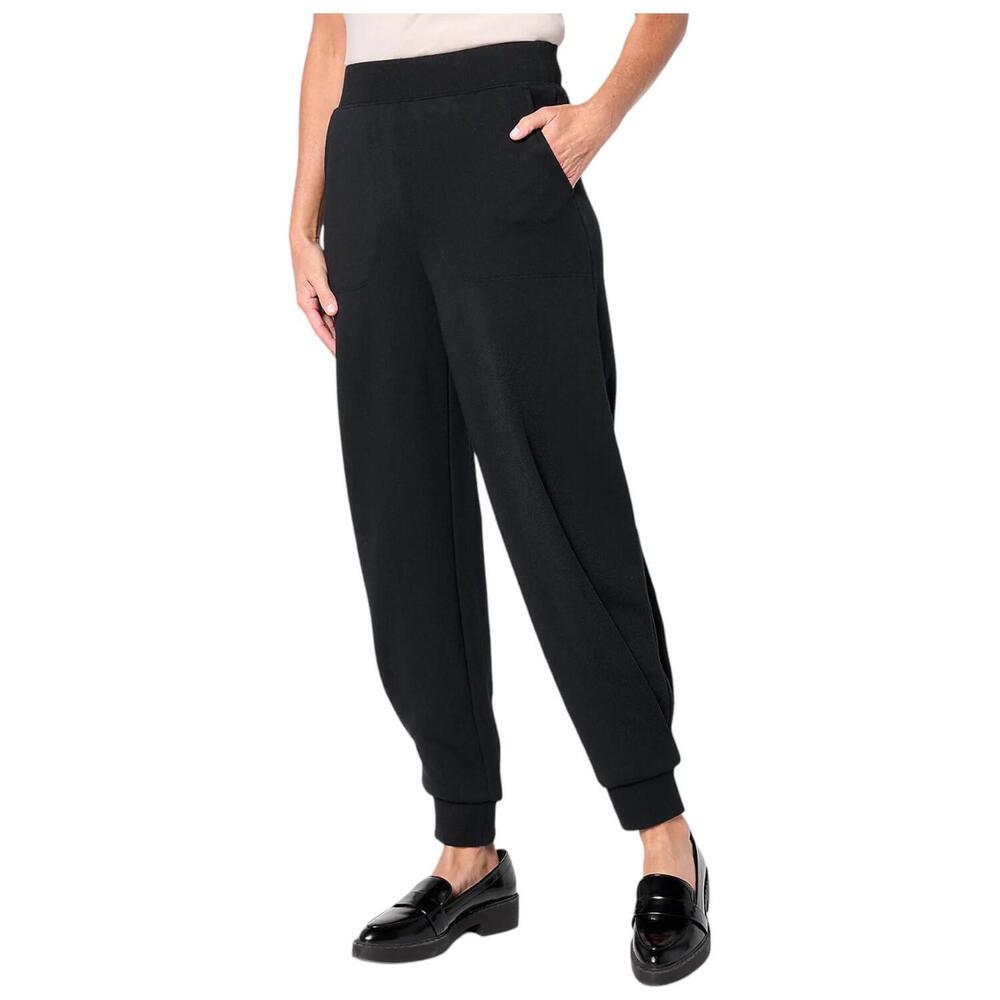 Carla Rockmore Collection Women's Sculpted Leg Sweatpant Black - Petite